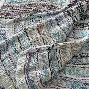 Hand knit blanket multicolor 100% cotton